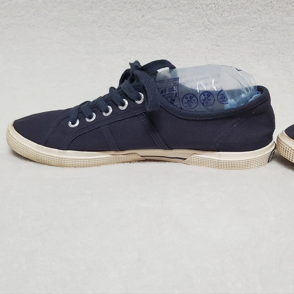 Superga Navy Blue Canvas Classic Lace-up Low Top Sneakers 7.5